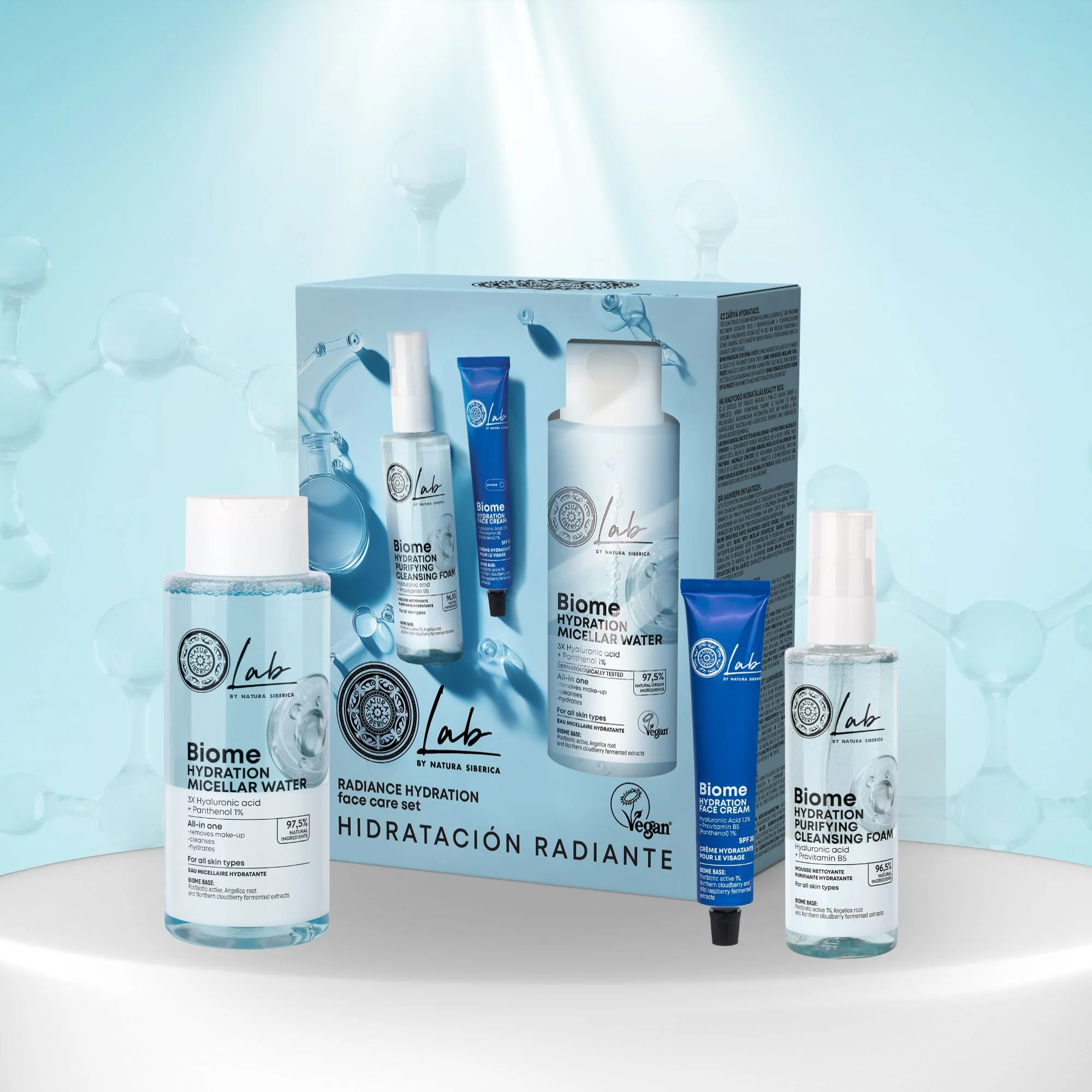 Natura Siberica Lab by NS Biome Hydration & Glow Face Care Set. 400ml/200ml/50ml - Image 3