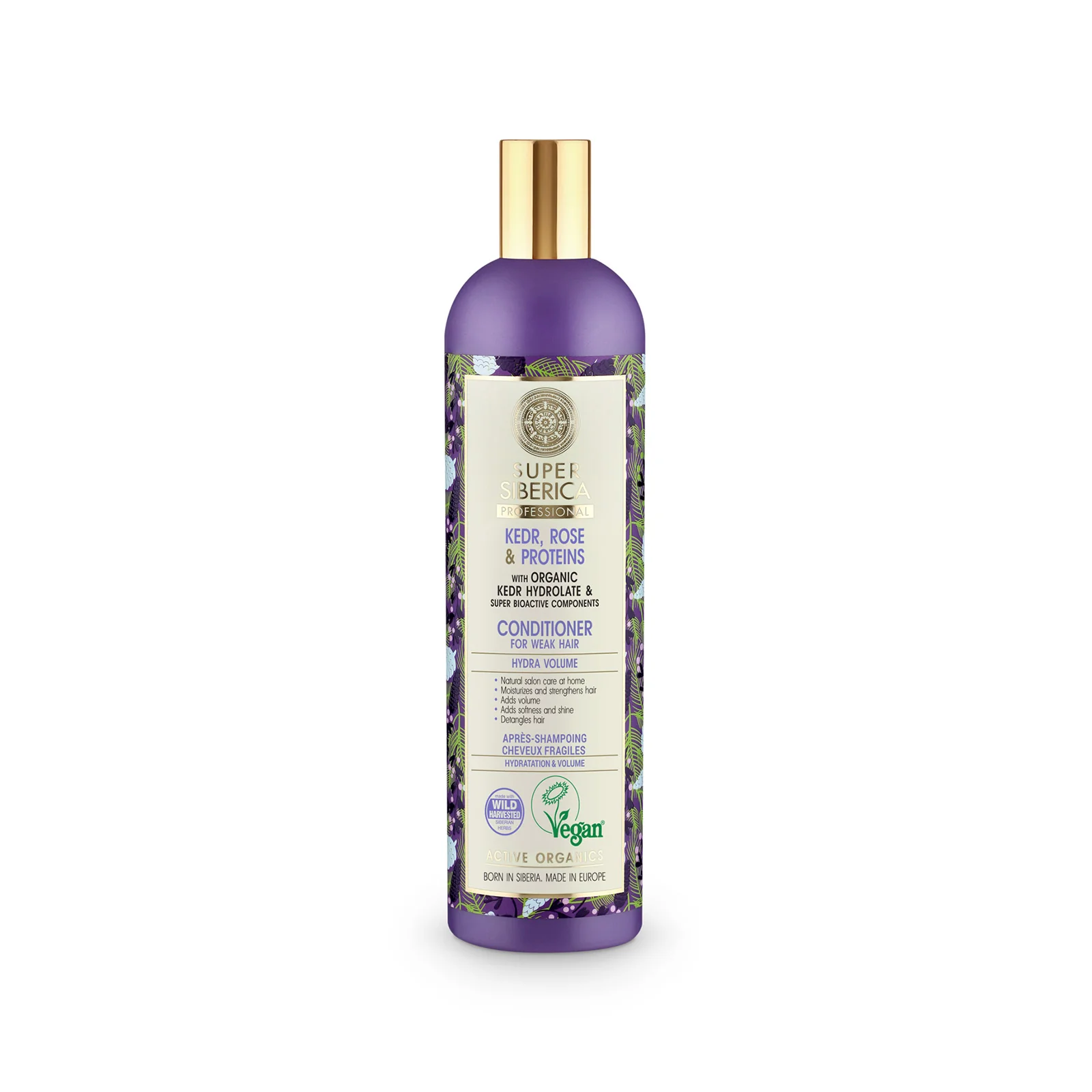 Super Siberica Kedr, rose & proteins. Conditioner for Weak Hair, 400 ml